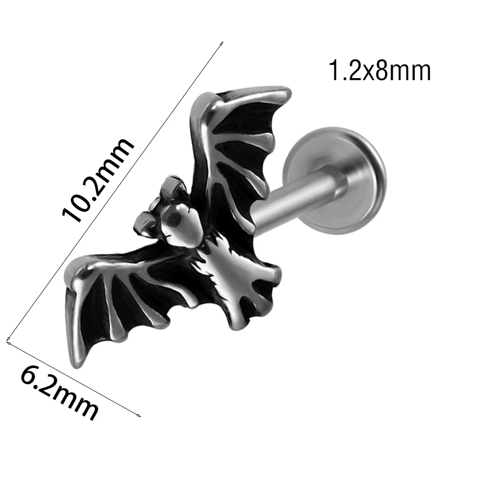 Punk piercing septum czarny – czaszka, pszczoła, byk, stal chirurgiczna Kolor różowego złota