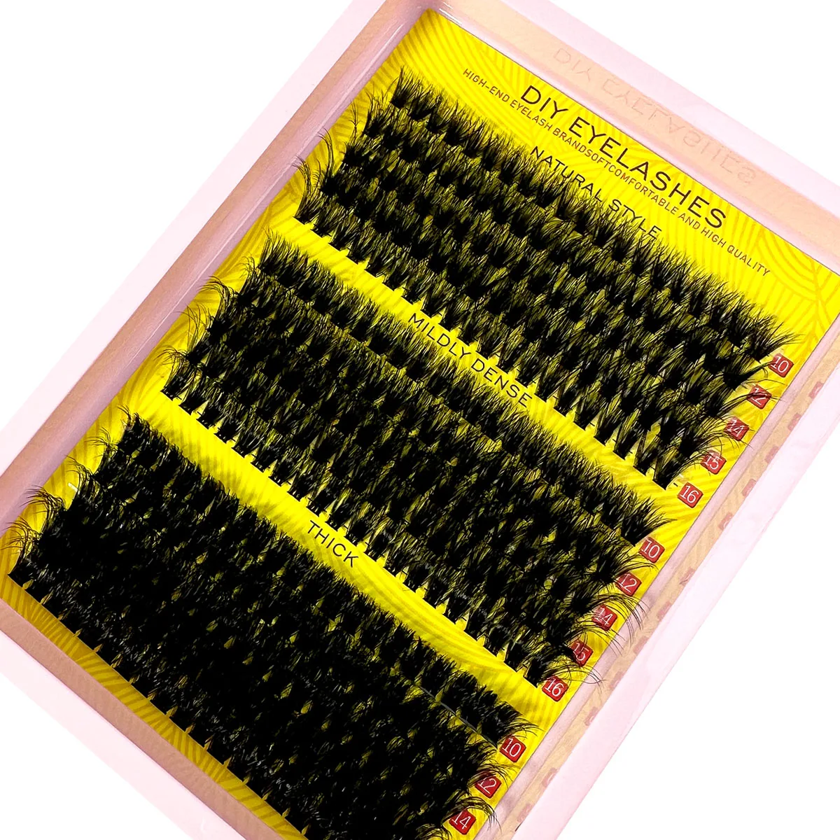 Puszyste klastry rzęs 5D 60D 80D 100D D-Curl 0.07mm Szczotkowany mosiądz