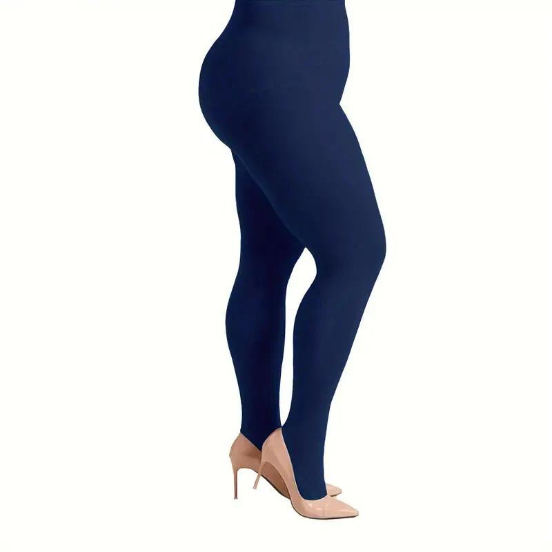 Rajstopy aksamitne 120D Plus Size w wielu kolorach Niebieski