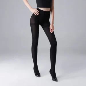 Rajstopy plus size 120D – kryjące elastyczne jednolite na jesień i zimę Czarny