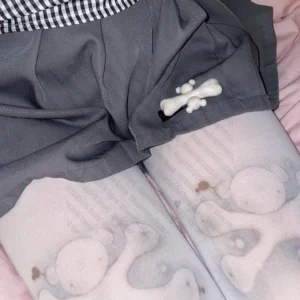 Rajstopy w stylu Punk Goth — kolorowe pończochy Harajuku do kolan Czarny