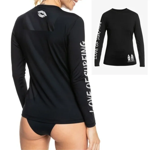 Rashguard koszulka surfingowa z ochroną UV damska Czerwony