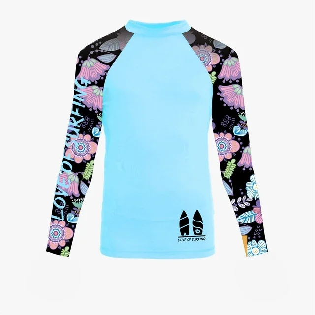 Rashguard koszulka surfingowa z ochroną UV damska Niebieski