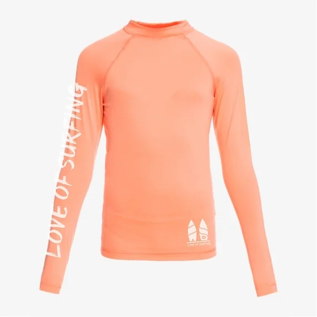 Rashguard koszulka surfingowa z ochroną UV damska Pomarańczowy