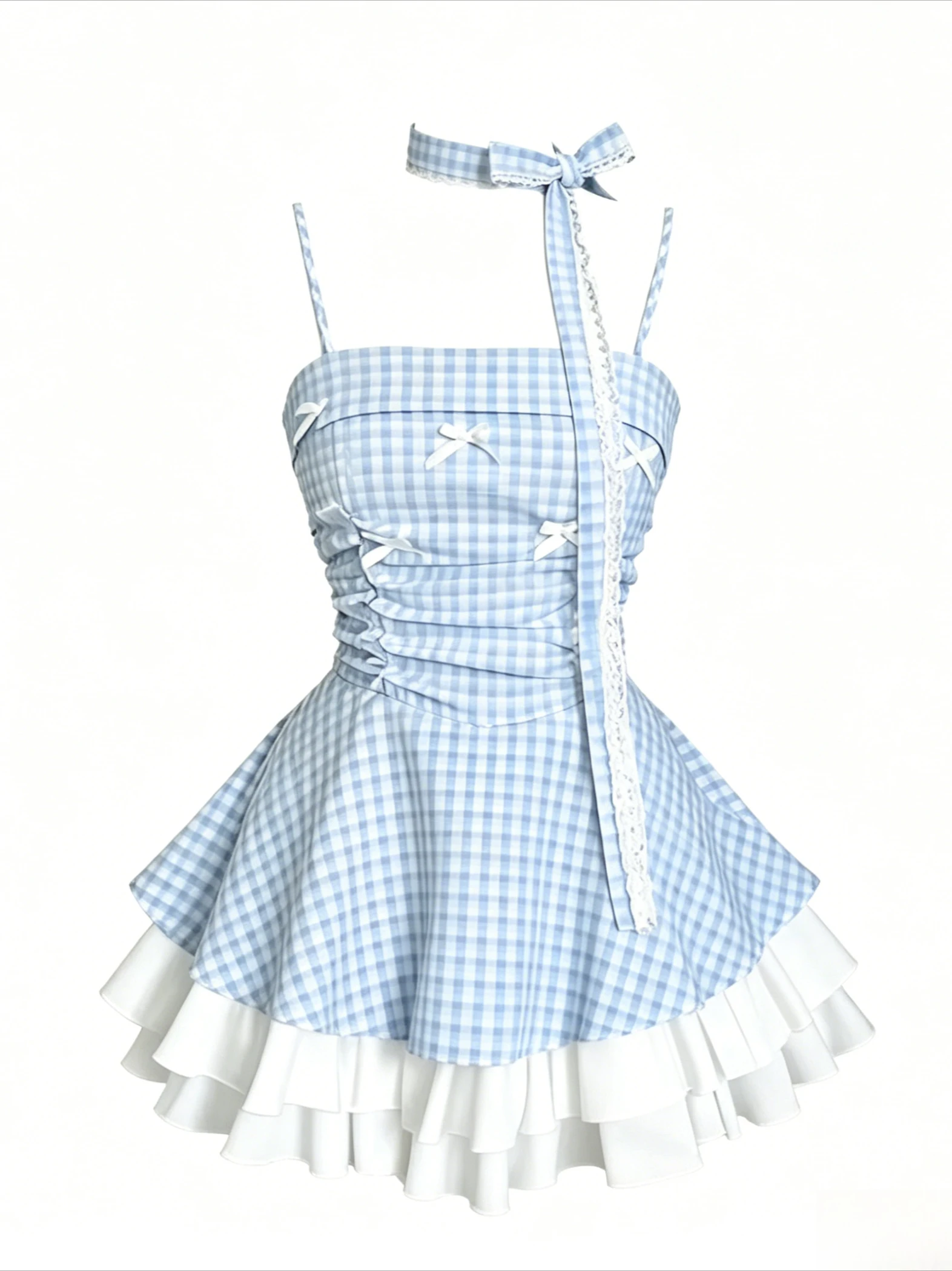 Retro komplet damski - bluzka Henley i spódniczka mini z falbanami Zielony
