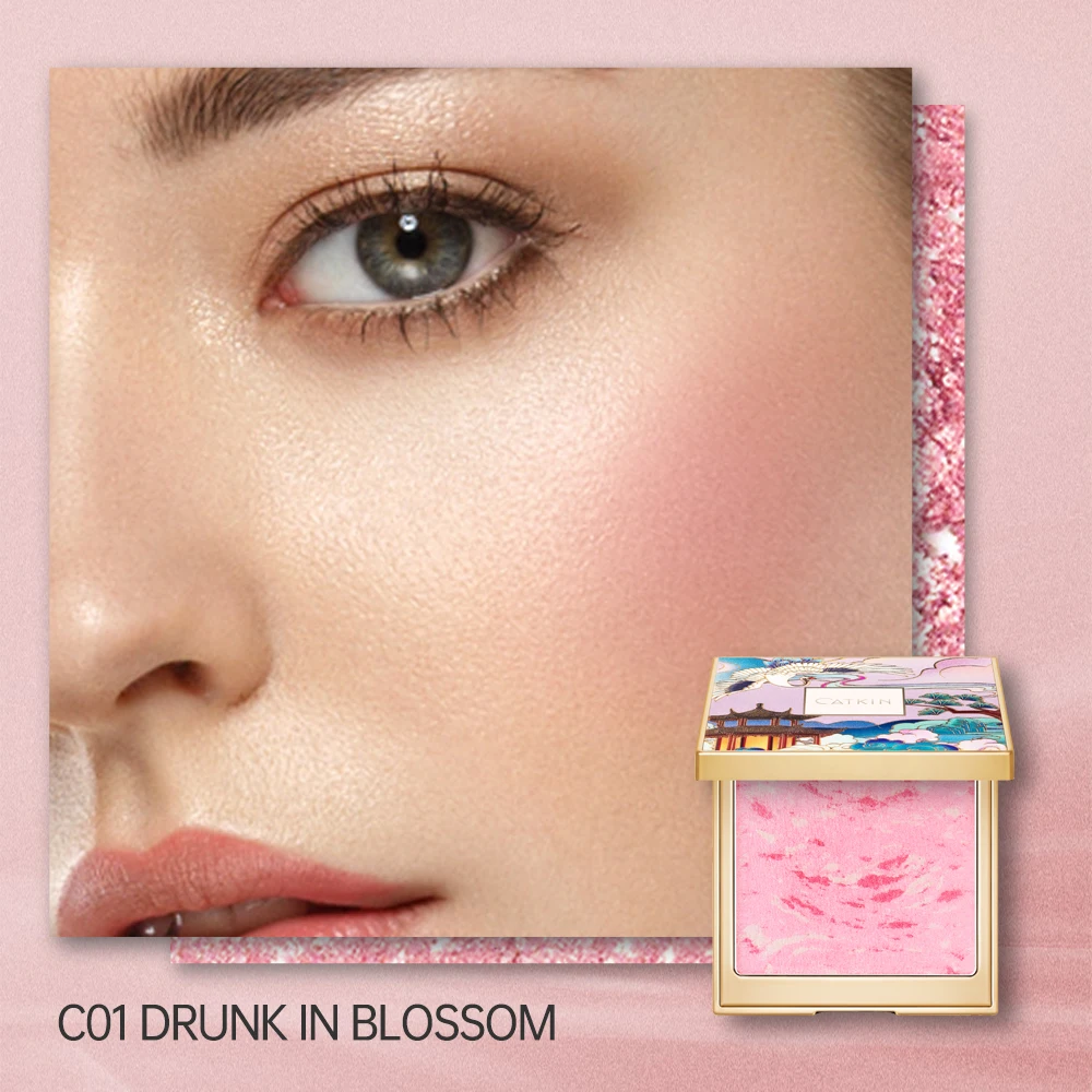 Róż do policzków CATKIN Eternal Love — długotrwały naturalny blush Armijna zieleń