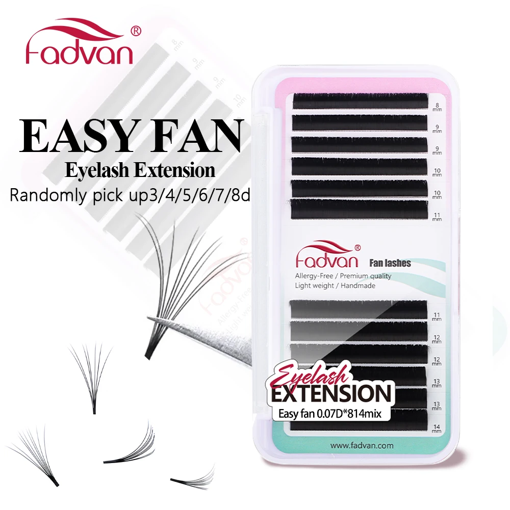 Rzęsy objętościowe Easy Fanning do profesjonalnego przedłużania