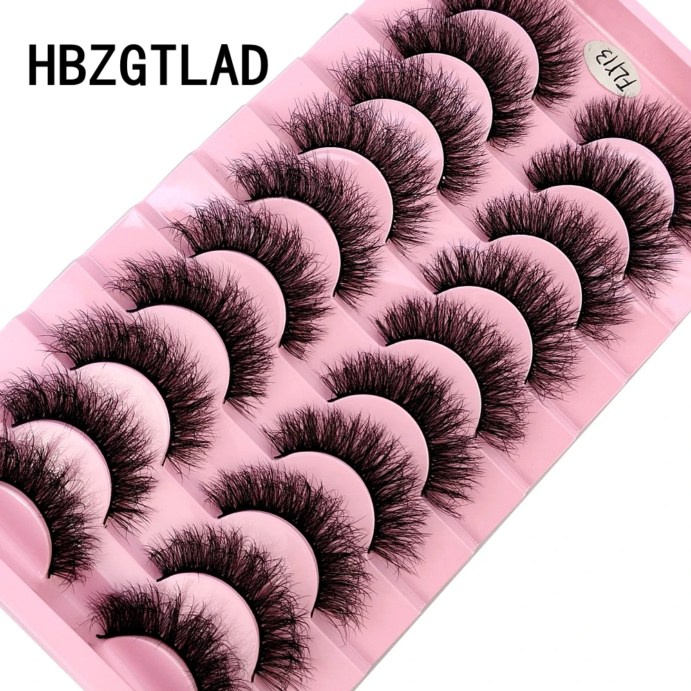 Rzęsy 3D faux mink puszyste i gęste – zestaw 10 par Czarny i srebrny