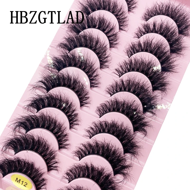 Rzęsy 3D faux mink puszyste i gęste – zestaw 10 par Fioletowy