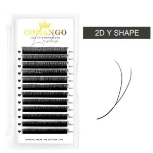 Rzęsy Faux Mink Y Kształt 1D 2D Przedłużanie Naturalne Szczotkowany chrom