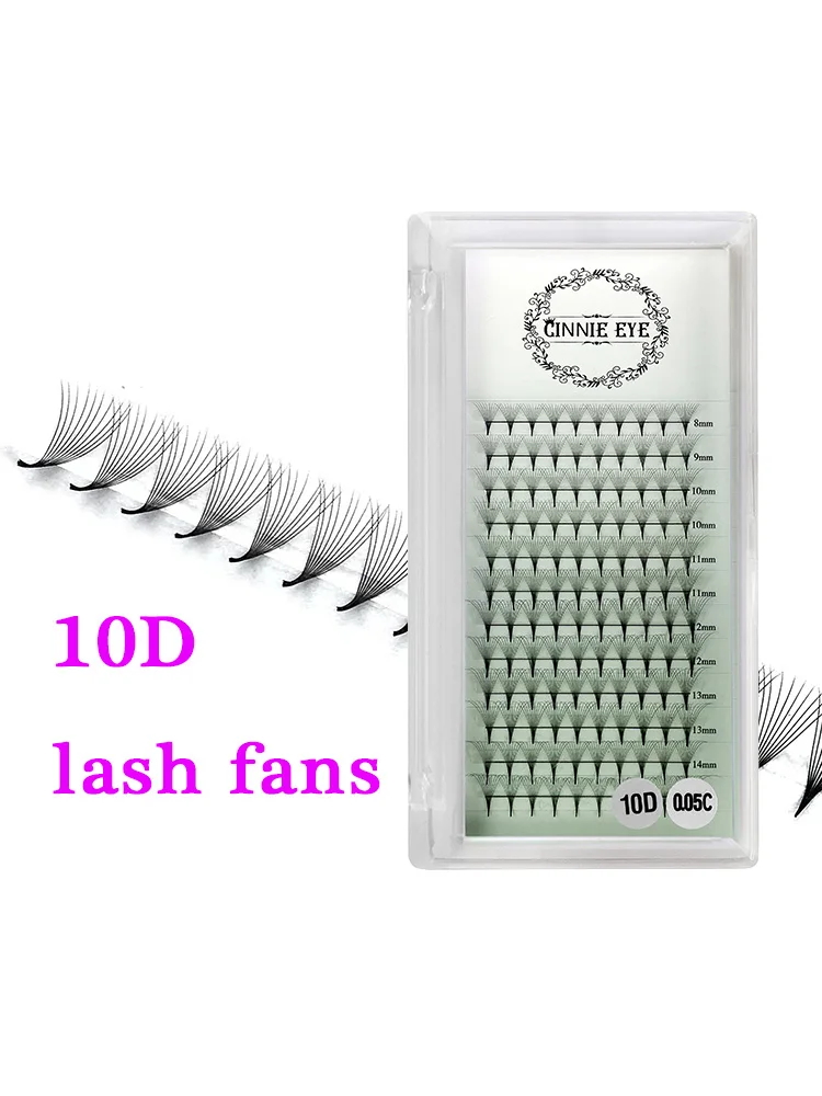 Rzęsy objętościowe 10D Volume premade fans do przedłużania Jasny niebieski