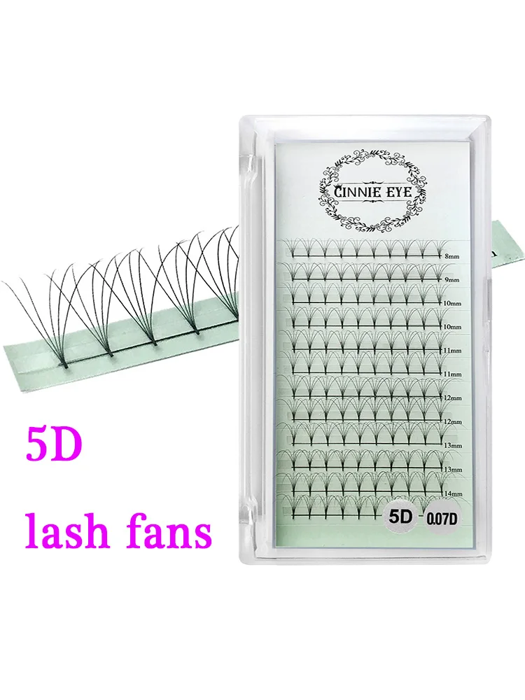 Rzęsy objętościowe 10D Volume premade fans do przedłużania Miętowa zielona