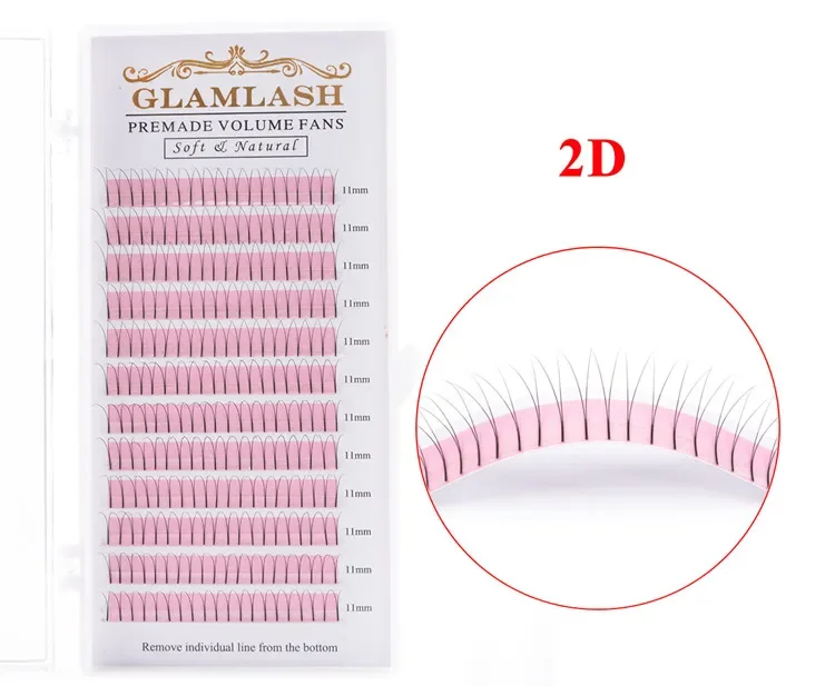 Rzęsy objętościowe GLAMLASH 2D-6D długie premade rosyjskie Granatowy