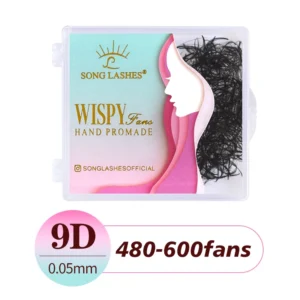 Rzęsy Premade Volume Wispy Fans 5D 9D — naturalne i puszyste Szczotkowany mosiądz