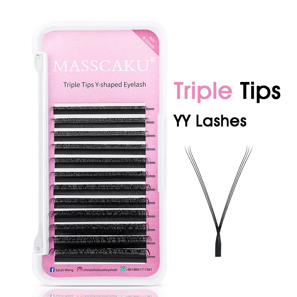 Rzęsy YY U-shape MASSCAKU premade volume fan C D curl mix Szczotkowany łupek