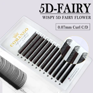 Rzęsy 5D Flora Fairy kępki wstępnie robione do objętości 12 rzędów Szczotkowany mosiądz