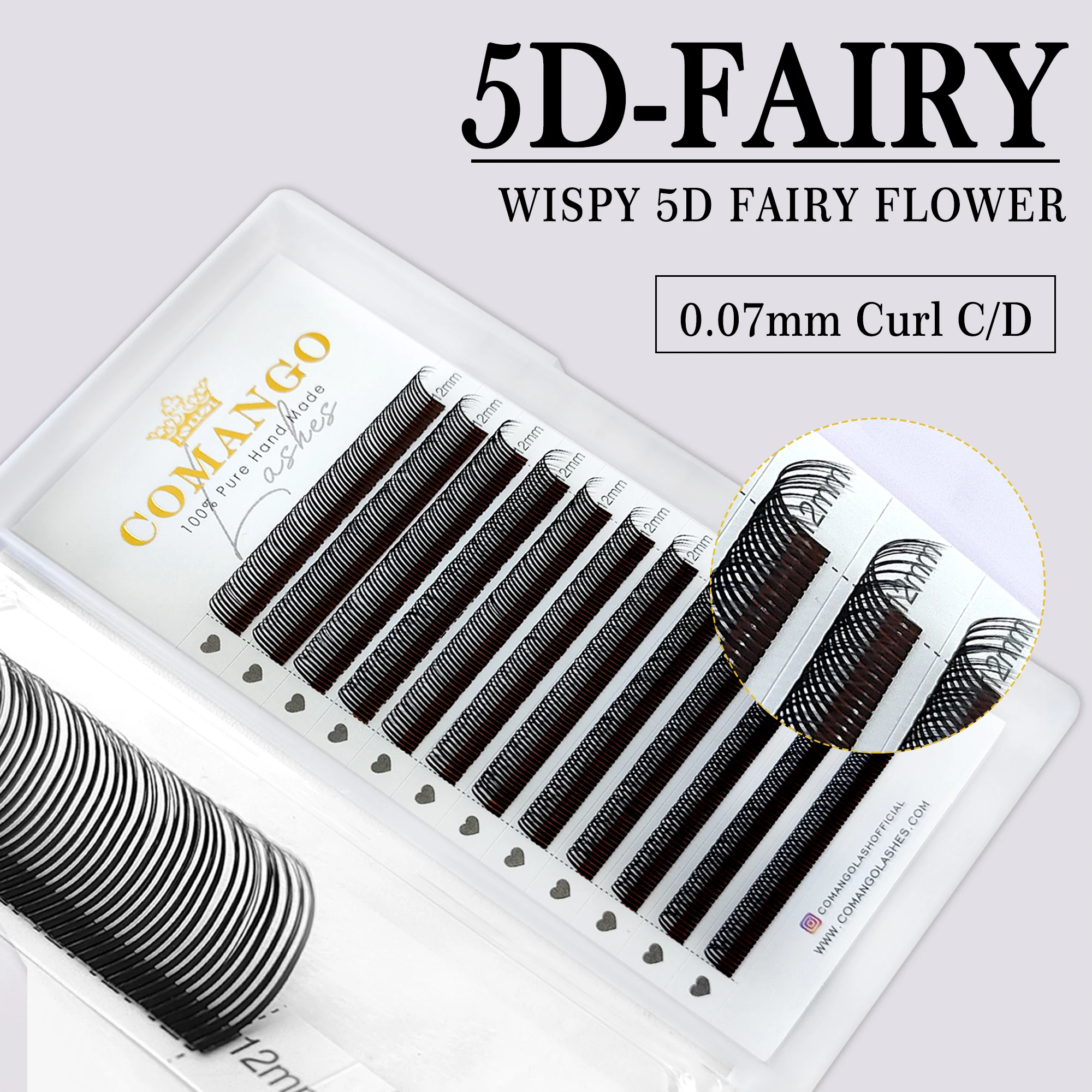 Rzęsy 5D Flora Fairy kępki wstępnie robione do objętości 12 rzędów Szczotkowany mosiądz