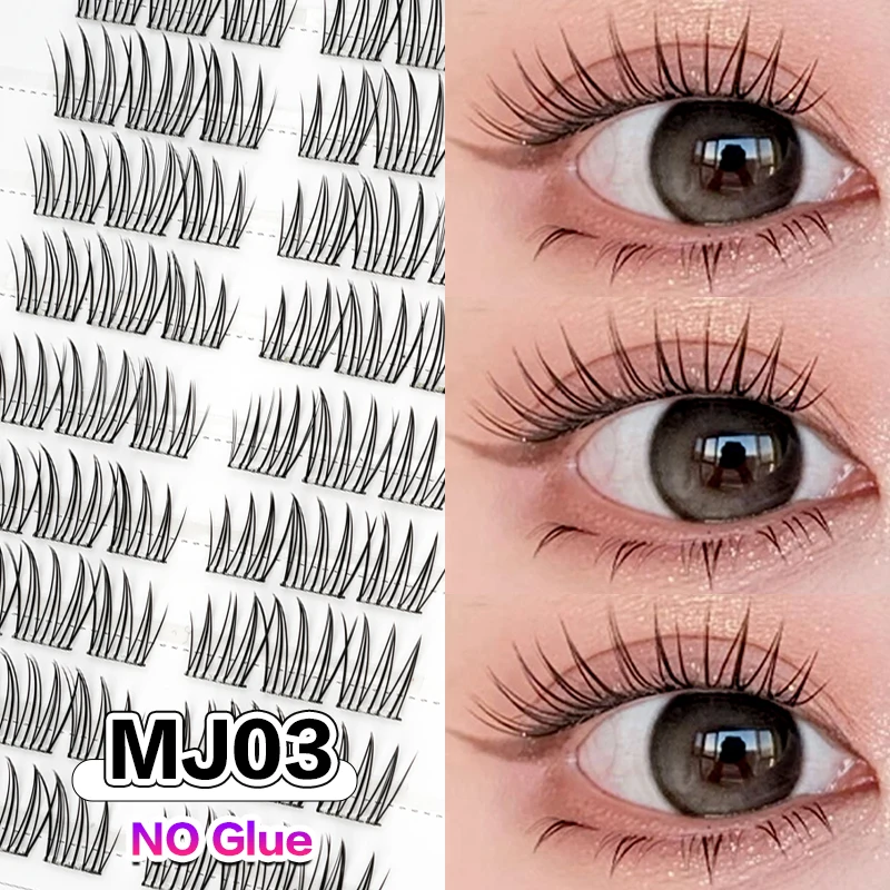 Samoprzylepne rzęsy DIY 100 klastrów bez kleju Czarny i srebrny