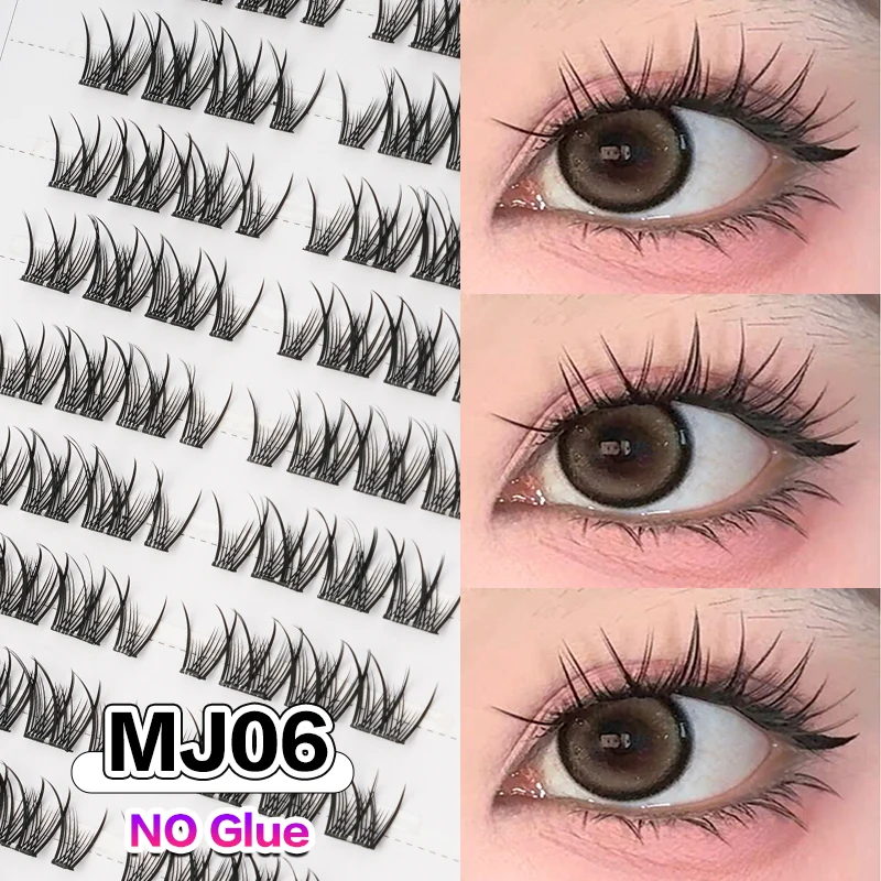 Samoprzylepne rzęsy DIY 100 klastrów bez kleju Głęboki niebieski