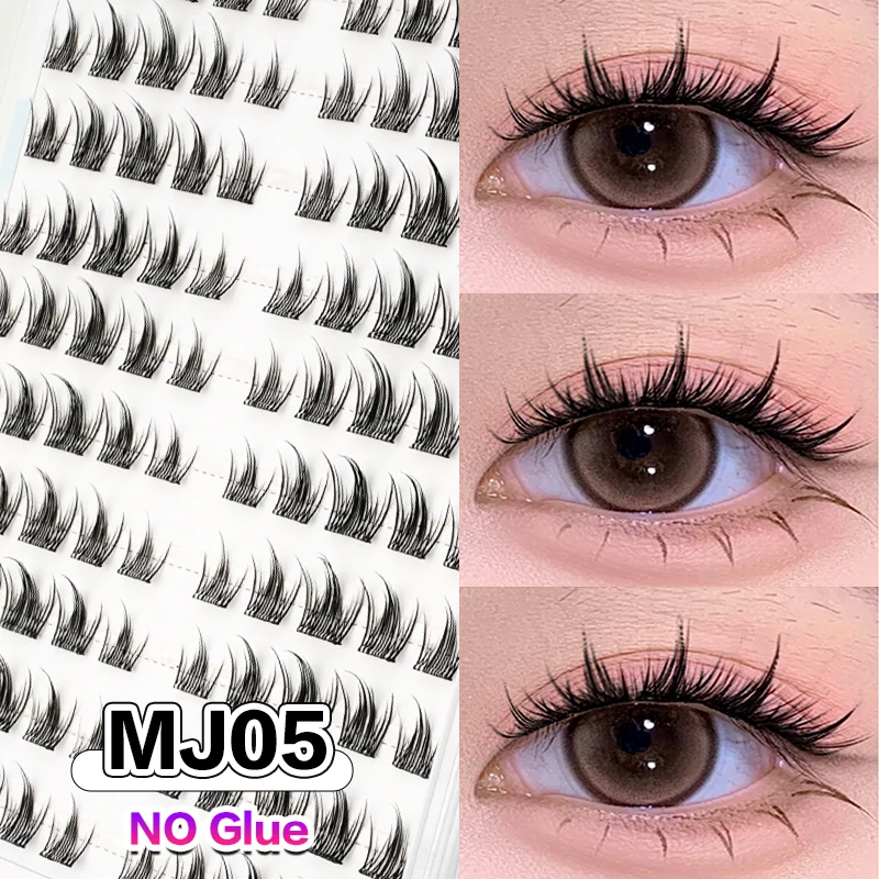 Samoprzylepne rzęsy DIY 100 klastrów bez kleju Jasny niebieski