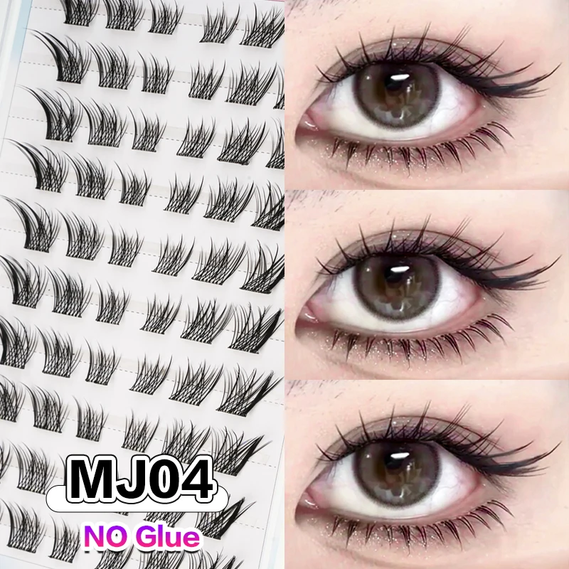 Samoprzylepne rzęsy DIY 100 klastrów bez kleju Róża czerwona