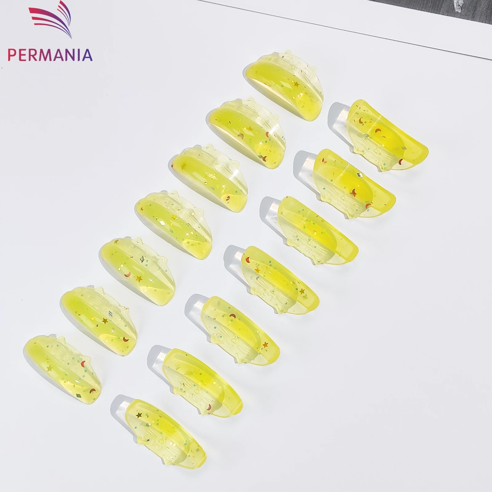 Samoprzylepne wałeczki do liftingu rzęs PERMANIA — 7 par 3D żółty