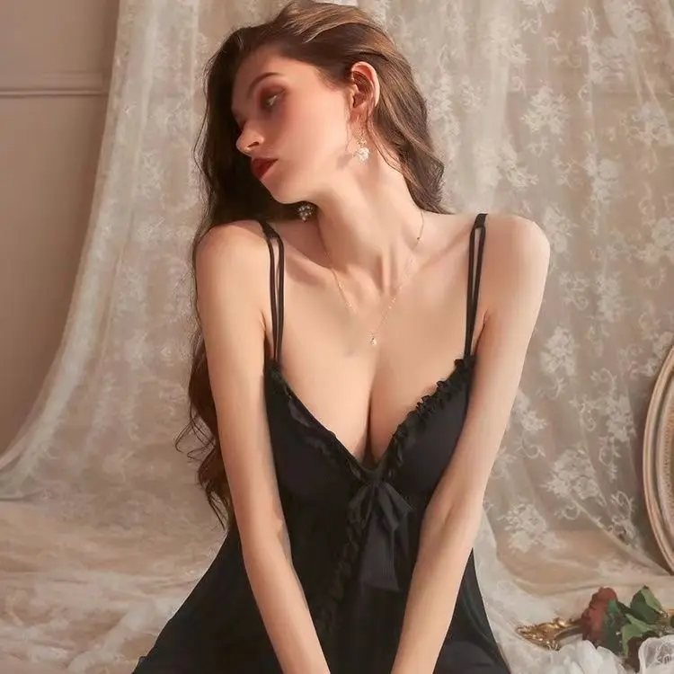 Satynowa koszula nocna plus size z koronką 4XL Złoto