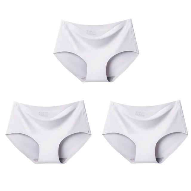 Satynowe figi damskie bezszwowe duże rozmiary Biały