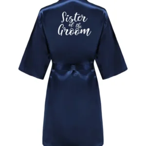 Satynowy szlafrok ślubny plus size kimono dla druhny i panny młodej Lawenda