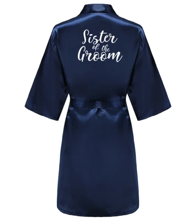 Satynowy szlafrok ślubny plus size kimono dla druhny i panny młodej Lawenda