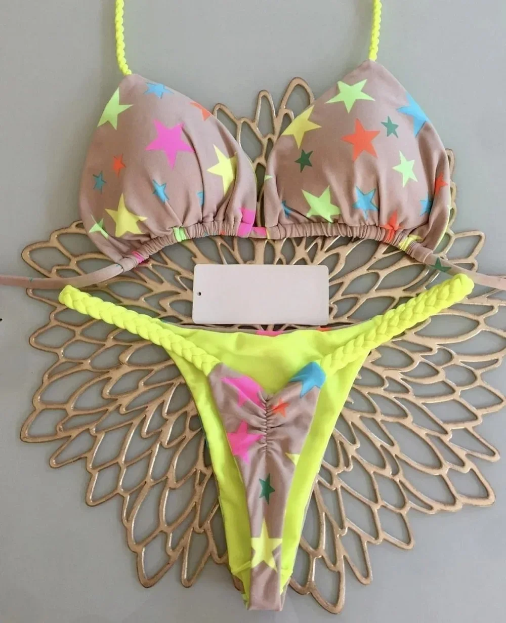 Seksowne bikini w cętki ze stringami 01