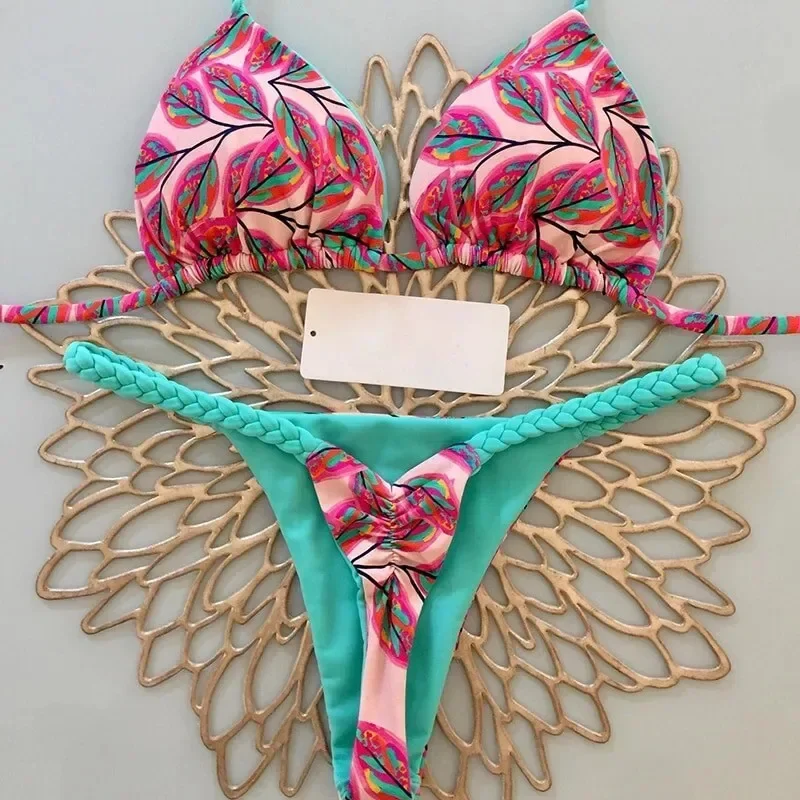 Seksowne bikini w cętki ze stringami 02