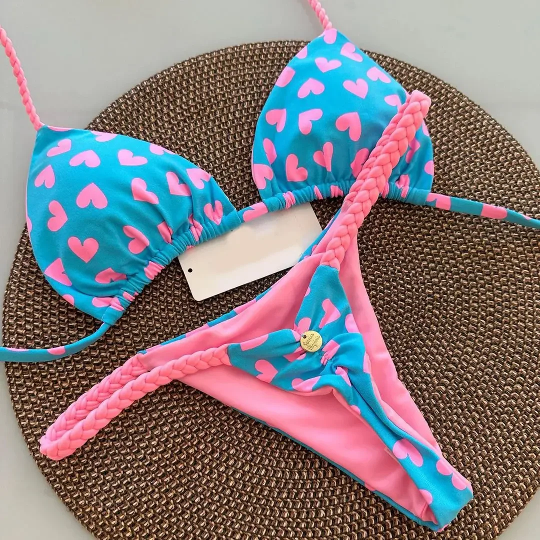 Seksowne bikini w cętki ze stringami 03