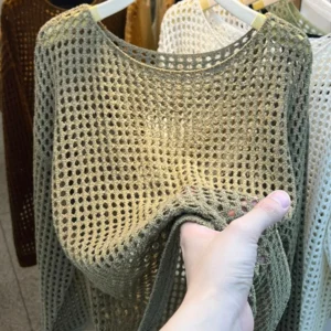 Siatkowy sweter damski Harajuku z długim rękawem Kolba