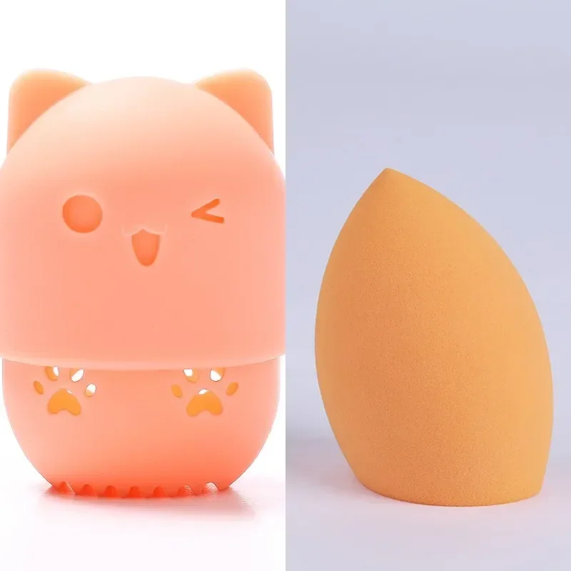 Silikonowy pojemnik na gąbkę kosmetyczną beauty blender Amy zielony