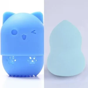 Silikonowy pojemnik na gąbkę kosmetyczną beauty blender Ciemny brąz