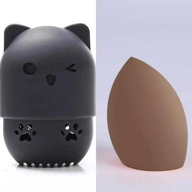 Silikonowy pojemnik na gąbkę kosmetyczną beauty blender Jasny beż