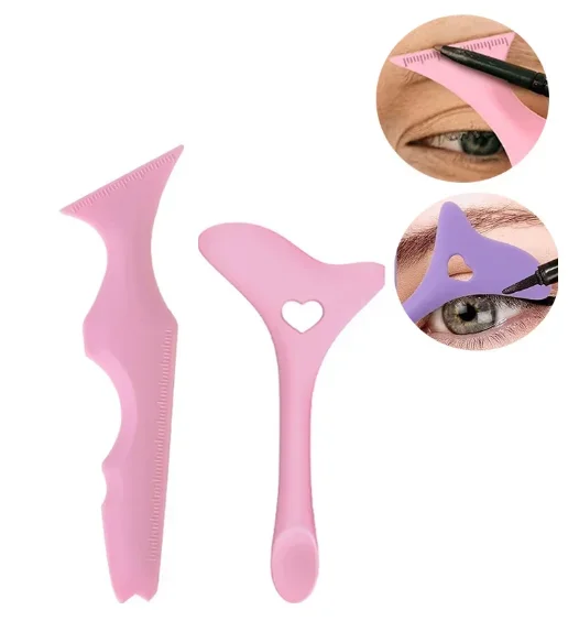 Silikonowy szablon do eyelinera z aplikatorem — zestaw 2 szt. Biały