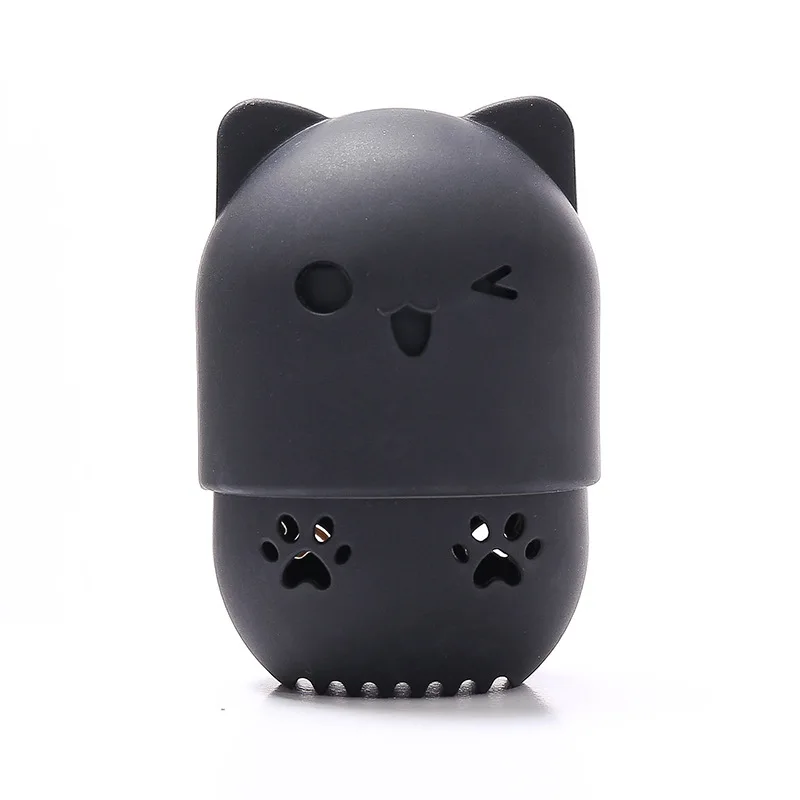 Silikonowy uchwyt do suszenia gąbki beauty blender — pojemnik Czarny