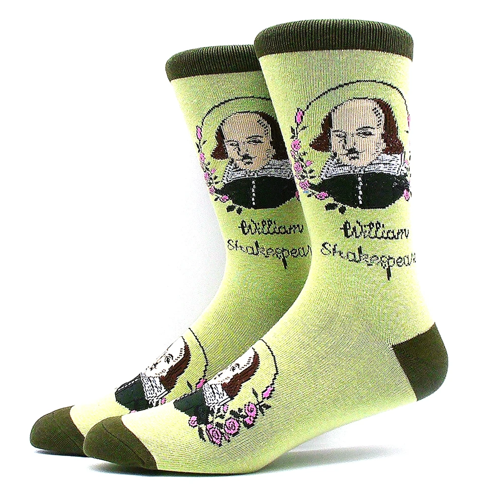 Skarpetki z nadrukiem Alien Sheep unisex hip-hop Biały zielony