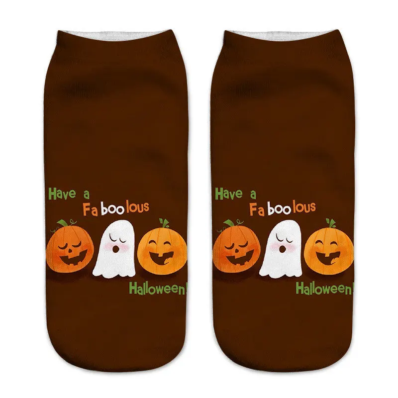Skarpetki na Halloween z motywem dyni i czarnego kota Czerwony