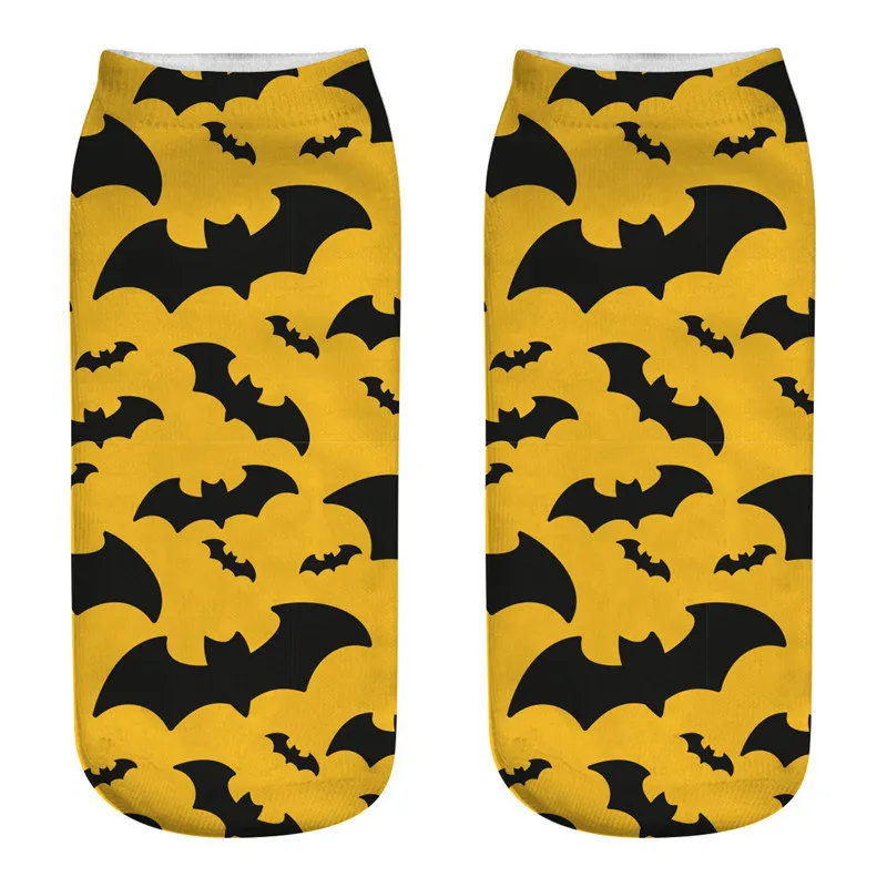Skarpetki na Halloween z motywem dyni i czarnego kota Złoto