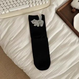 Skarpetki z motywem kociej łapki 3D zestaw 3 par Beżowy