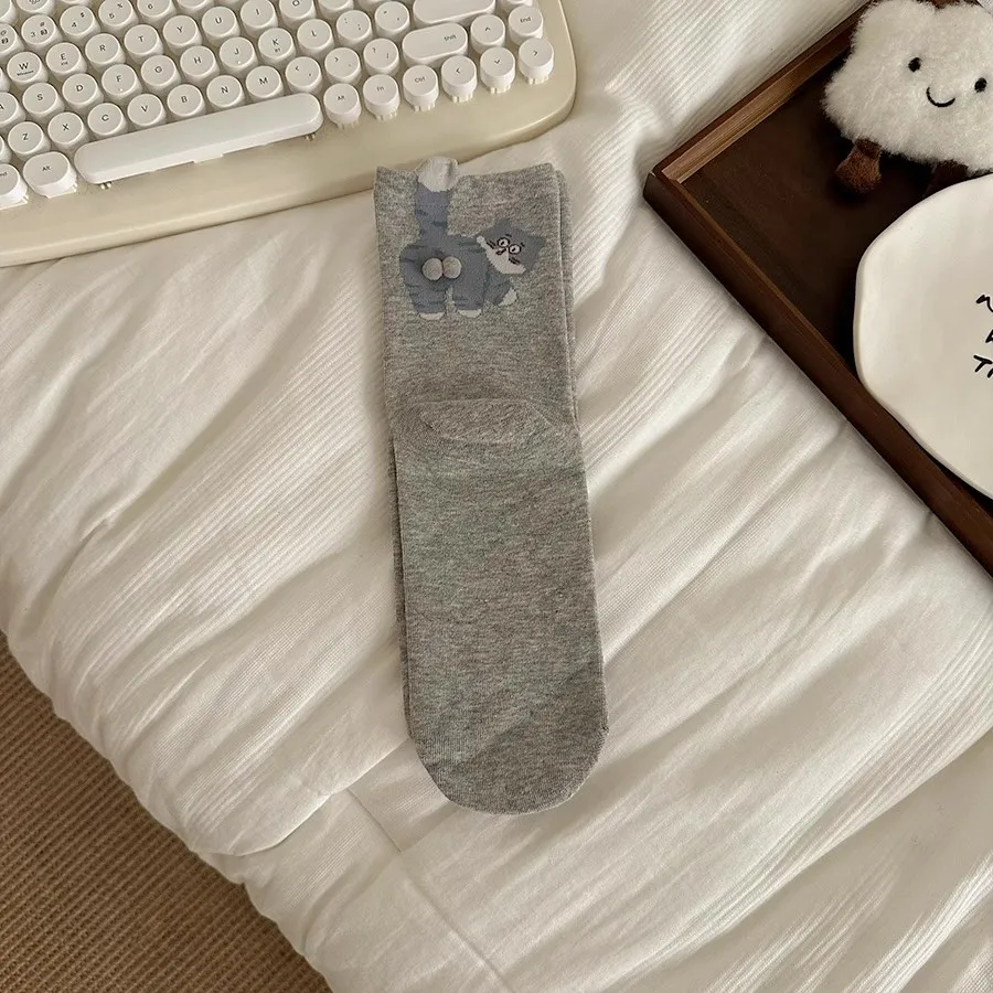 Skarpetki z motywem kociej łapki 3D zestaw 3 par Niebieski