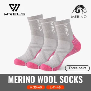 Skarpetki z wełny merino damskie termiczne zimowe WRELS Biały
