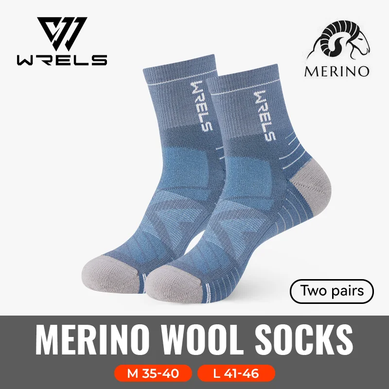 Skarpetki z wełny merino damskie termiczne zimowe WRELS Lawenda