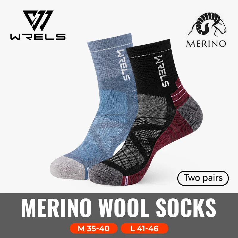 Skarpetki z wełny merino damskie termiczne zimowe WRELS Srebrny
