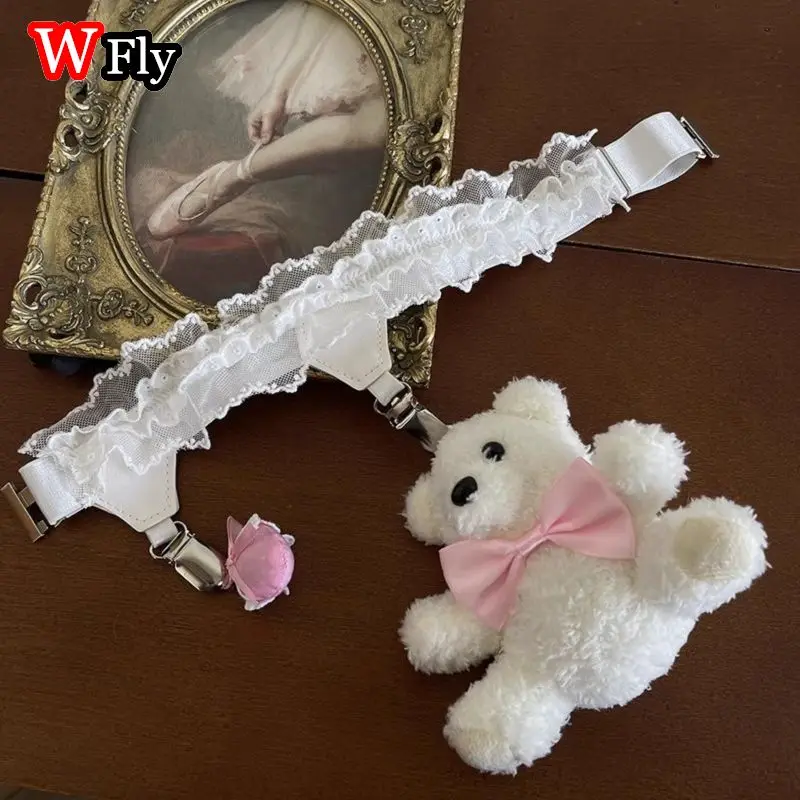 Skarpety Harajuku Y2K z motywem muszki - ocieplacze na nogi gothic Błękitny