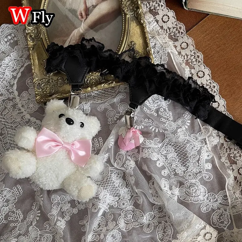 Skarpety Harajuku Y2K z motywem muszki - ocieplacze na nogi gothic Brązowy