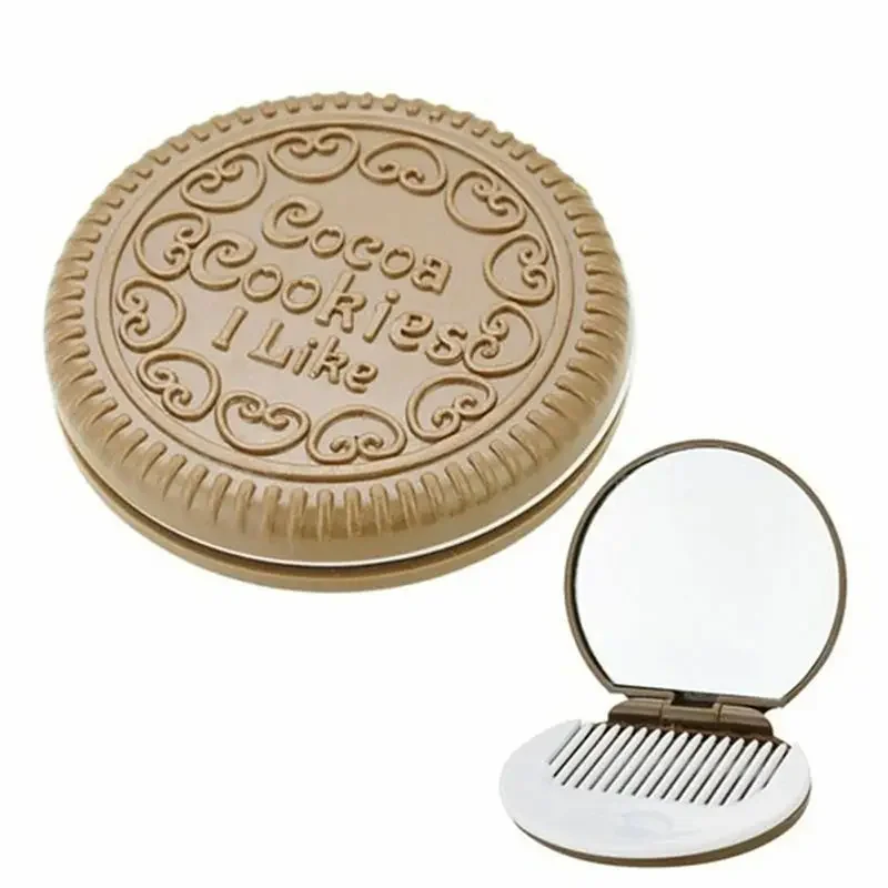 Składane lusterko kieszonkowe – wzór ciasteczka Oreo Brązowy